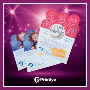 Shaped leaflet printers. Full colour printing